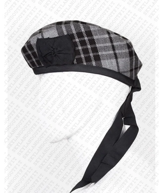 Glengarry Hat Military Bonnet Bagpiper Grey Watch Tartan Cap Glengarry Hat Military Bonnet Bagpiper Grey Watch Tartan Cap