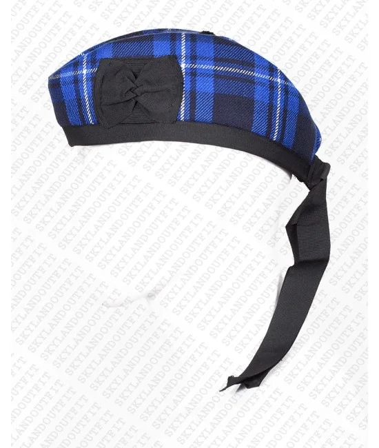 Glengarry Hat Military Bonnet Bagpiper Ramsey Blue Tartan Cap Glengarry Hat Military Bonnet Bagpiper Ramsey Blue Tartan Cap