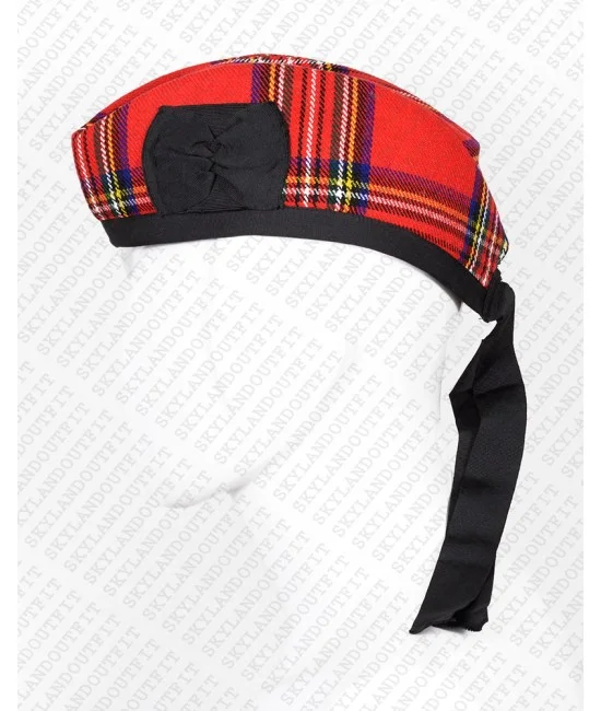 Glengarry Hat Military Bonnet Bagpiper Royal Stewart Tartan Cap Glengarry Hat Military Bonnet Bagpiper Royal Stewart Tartan Cap