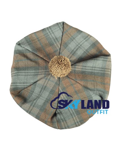 Tam o' Shanter Tammy Hat Flat Bonnet Black Watch Weathered Tartan