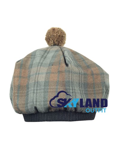 Tam o' Shanter Tammy Hat Flat Bonnet Black Watch Weathered Tartan Tam o' Shanter Tammy Hat Flat Bonnet Black Watch Weathered Tartan