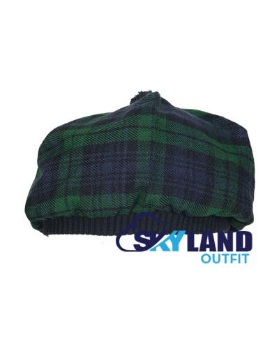 Tam o' Shanter Tammy Hat Flat Bonnet Black Watch Tartan Tam o' Shanter Tammy Hat Flat Bonnet Black Watch Tartan