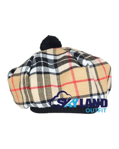 Tam o' Shanter Tammy Hat Flat Bonnet in Campbell Thompson Tartan Tam o' Shanter Tammy Hat Flat Bonnet in Campbell Thompson Tartan