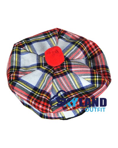 Tam o' Shanter Tammy Hat Flat Bonnet in Dress Stewart Tartan