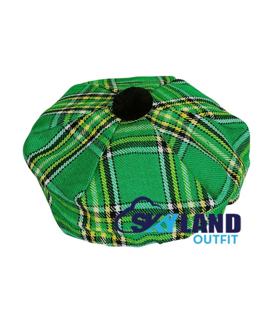 Tam o' Shatner Tammy Hat Flat Bonnet in Irish Tartan