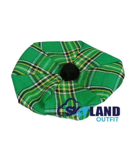 Tam o' Shanter Tammy Hat Flat Bonnet in Irish Tartan
