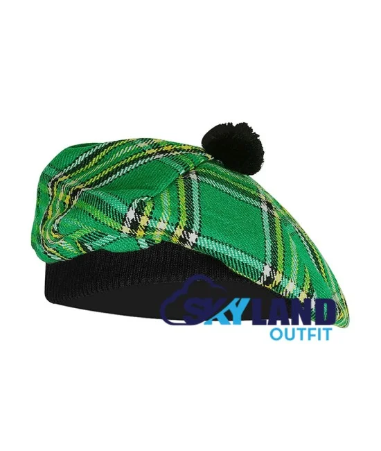 Tam o' Shanter Tammy Hat Flat Bonnet in Irish Tartan