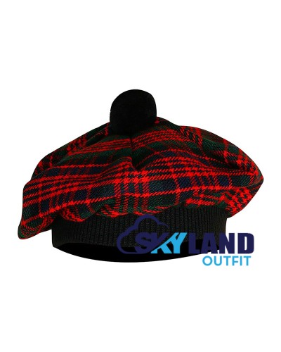Tam o' Shanter Tammy Hat Flat Bonnet in MacDonald Tartan Tam o' Shanter Tammy Hat Flat Bonnet in MacDonald Tartan