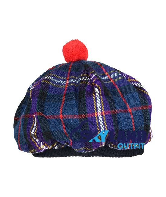 Tam o' Shatner Tammy Hat Flat Bonnet in Masonic Tartan