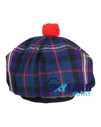 Tam o' Shanter Tammy Hat Flat Bonnet in Masonic Tartan Tam o' Shanter Tammy Hat Flat Bonnet in Masonic Tartan