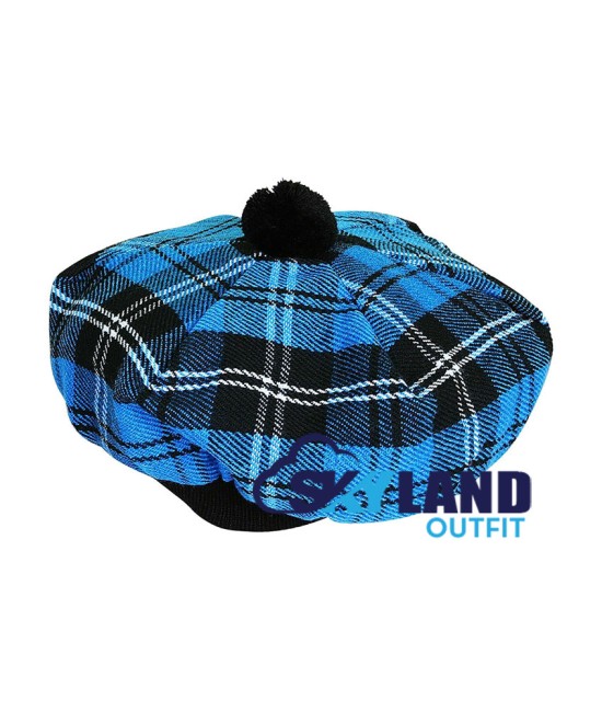 Tam o' Shanter Tammy Hat Flat Bonnet in Ramsey Blue Hunting Tartan