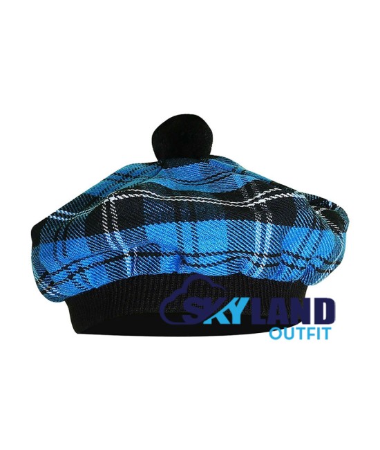 Tam o' Shanter Tammy Hat Flat Bonnet in Ramsey Blue Hunting Tartan