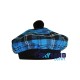 Tam o' Shanter Tammy Hat Flat Bonnet in Ramsey Blue Hunting Tartan