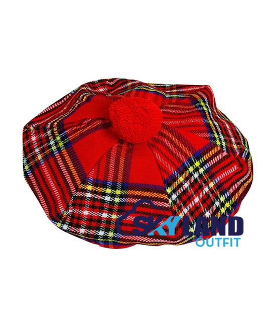 Tam o' Shanter Tammy Hat Flat Bonnet in Royal Stewart Tartan