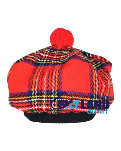 Tam o' Shanter Tammy Hat Flat Bonnet in Royal Stewart Tartan Tam o' Shanter Tammy Hat Flat Bonnet in Royal Stewart Tartan