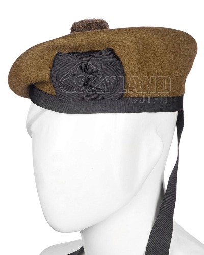 Khaki Wool Balmoral Bonnet | Scottish Military Kilt Hat