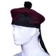 Maroon Wool Balmoral Bonnet | Scottish Military Kilt Hat Maroon Wool Balmoral Bonnet | Scottish Military Kilt Hat