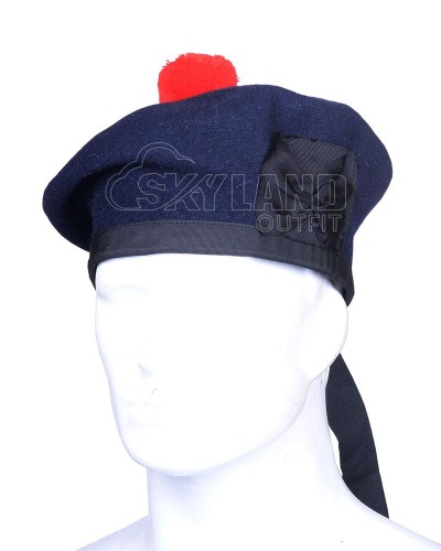 Navy Blue Wool Balmoral Bonnet | Scottish Military Hat