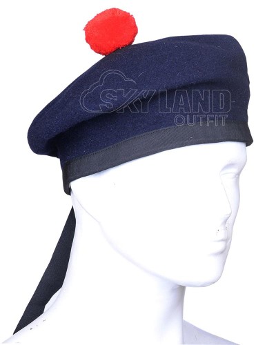 Navy Blue Wool Balmoral Bonnet | Scottish Military Hat