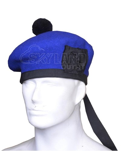 Royal Blue Wool Balmoral Bonnet | Scottish Military Hat
