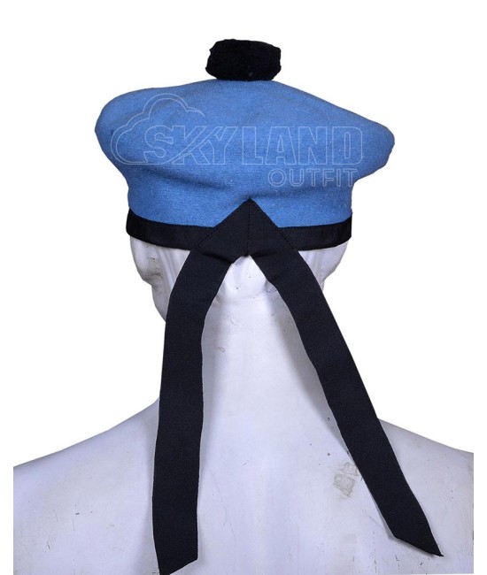Sky Blue Wool Balmoral Bonnet | Scottish Military Hat Sky Blue Wool Balmoral Bonnet | Scottish Military Hat