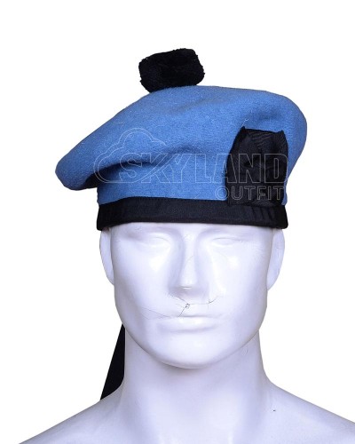 Sky Blue Wool Balmoral Bonnet | Scottish Military Hat