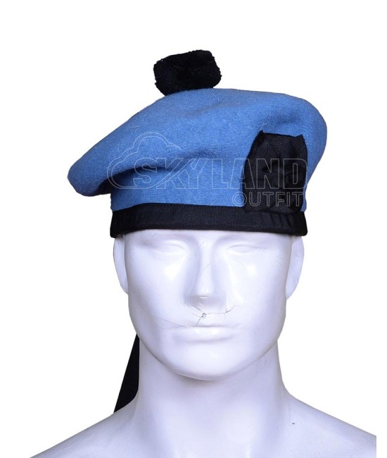Sky Blue Wool Balmoral Bonnet | Scottish Military Hat Sky Blue Wool Balmoral Bonnet | Scottish Military Hat