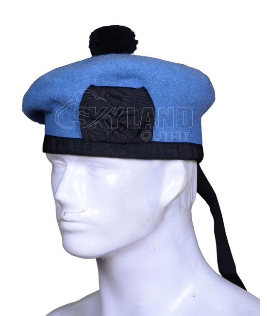 Sky Blue Wool Balmoral Bonnet | Scottish Military Hat Sky Blue Wool Balmoral Bonnet | Scottish Military Hat
