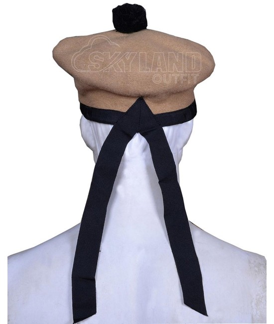 Tan Wool Balmoral Bonnet | Scottish Military Hat Tan Wool Balmoral Bonnet | Scottish Military Hat