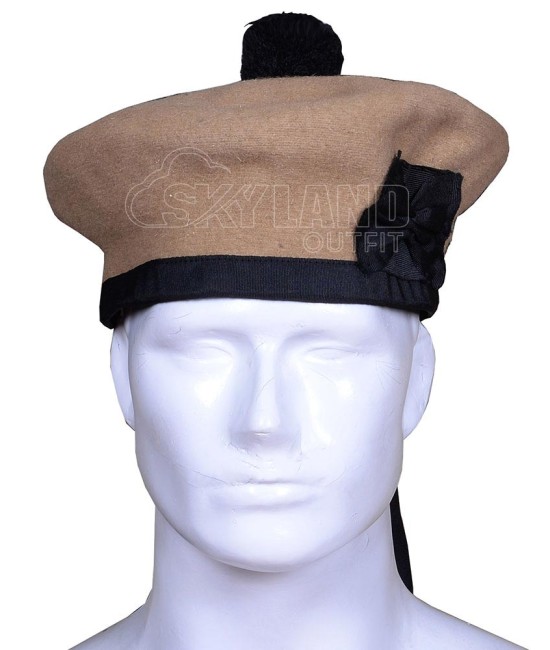 Tan Wool Balmoral Bonnet | Scottish Military Hat Tan Wool Balmoral Bonnet | Scottish Military Hat