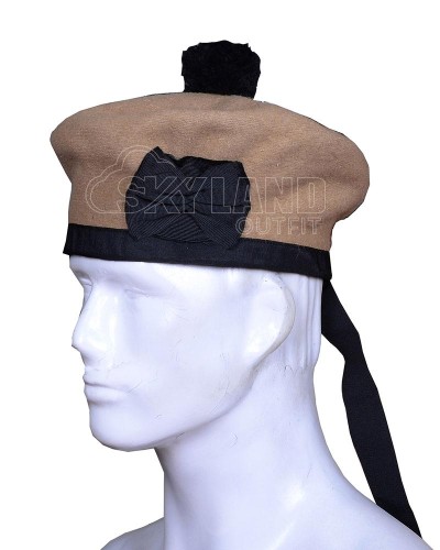 Tan Wool Balmoral Bonnet | Scottish Military Hat