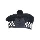 Balmoral Diced Bonnet Hat – Scottish Black & White Diced Cap