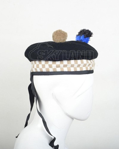 Balmoral Diced Bonnet Hat – Scottish Khaki & White Diced Cap Balmoral Diced Bonnet Hat – Scottish Khaki & White Diced Cap