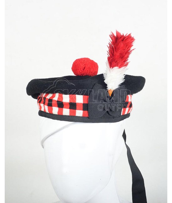 Balmoral Diced Bonnet Hat – Red, White & Black Diced Cap Balmoral Diced Bonnet Hat – Red, White & Black Diced Cap