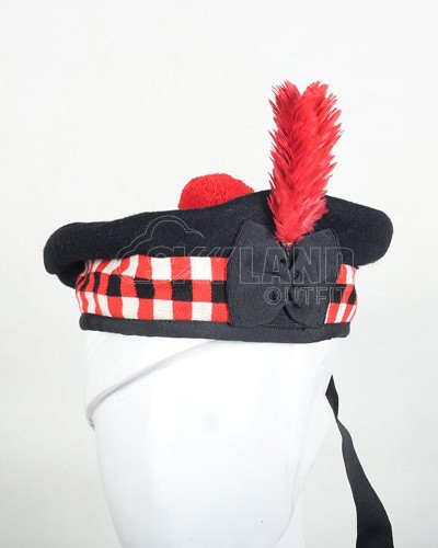 Balmoral Diced Bonnet Hat – Red, White & Black Diced Cap Balmoral Diced Bonnet Hat – Red, White & Black Diced Cap