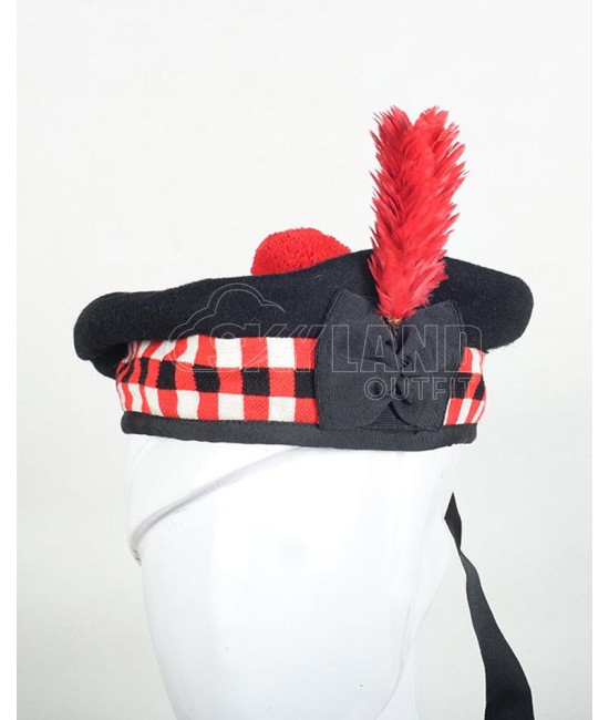 Balmoral Diced Bonnet Hat – Red, White & Black Diced Cap Balmoral Diced Bonnet Hat – Red, White & Black Diced Cap