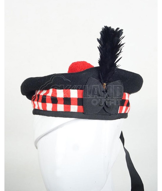 Balmoral Diced Bonnet Hat – Red, White & Black Diced Cap Balmoral Diced Bonnet Hat – Red, White & Black Diced Cap