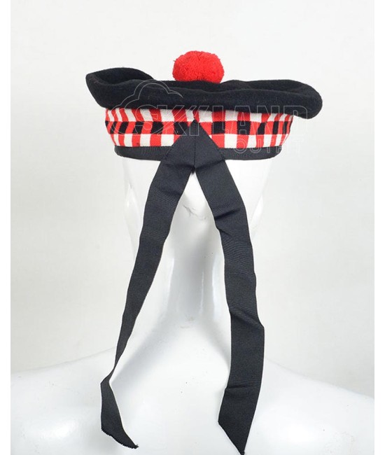 Balmoral Diced Bonnet Hat – Red, White & Black Diced Cap Balmoral Diced Bonnet Hat – Red, White & Black Diced Cap