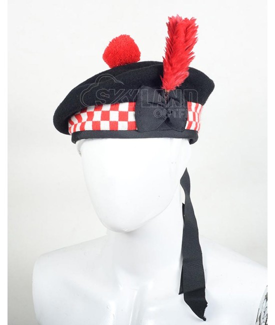 Balmoral Diced Bonnet Hat – Scottish Red & White Diced Cap Balmoral Diced Bonnet Hat – Scottish Red & White Diced Cap