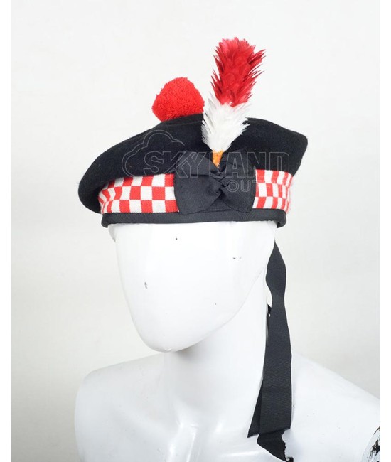 Balmoral Diced Bonnet Hat – Scottish Red & White Diced Cap Balmoral Diced Bonnet Hat – Scottish Red & White Diced Cap