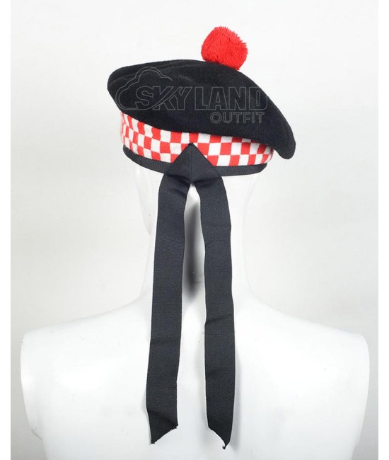 Balmoral Diced Bonnet Hat – Scottish Red & White Diced Cap Balmoral Diced Bonnet Hat – Scottish Red & White Diced Cap
