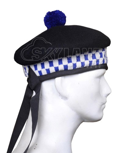 Balmoral Diced Bonnet Hat – Royal Blue and White Diced Balmoral Diced Bonnet Hat – Royal Blue and White Diced