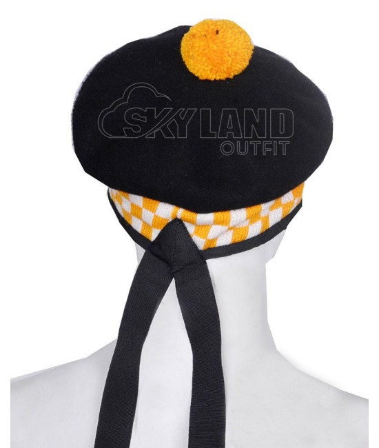 Balmoral Diced Bonnet Hat – Yellow and White Diced Cap Balmoral Diced Bonnet Hat – Yellow and White Diced Cap