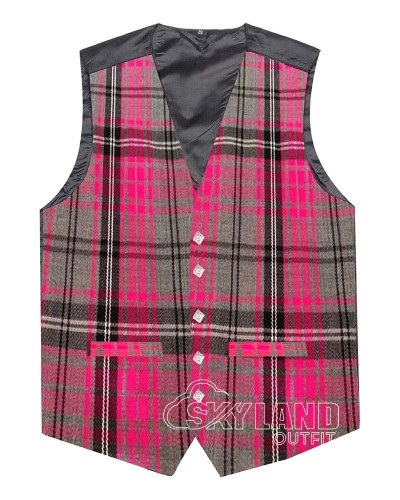 Ailsa Pink Tartan Waistcoat – Scottish Clan Formal Vest