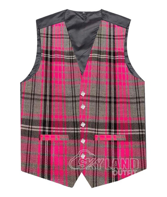 Ailsa Pink Tartan Waistcoat – Scottish Clan Formal Vest