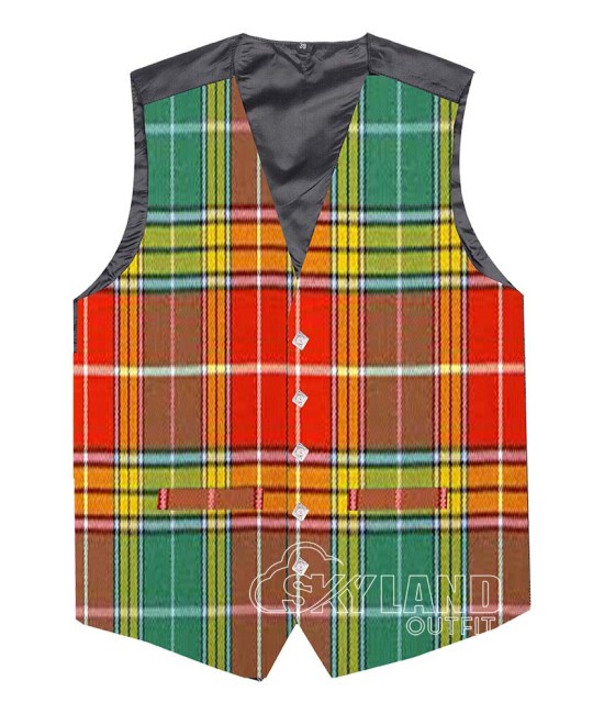 Buchanan Ancient Tartan Waistcoat – Scottish Clan Formal Vest Buchanan Ancient Tartan Waistcoat – Scottish Clan Formal Vest