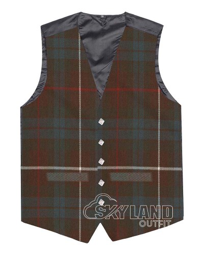 Fraser Weathered Tartan Waistcoat – Scottish Clan Formal Vests