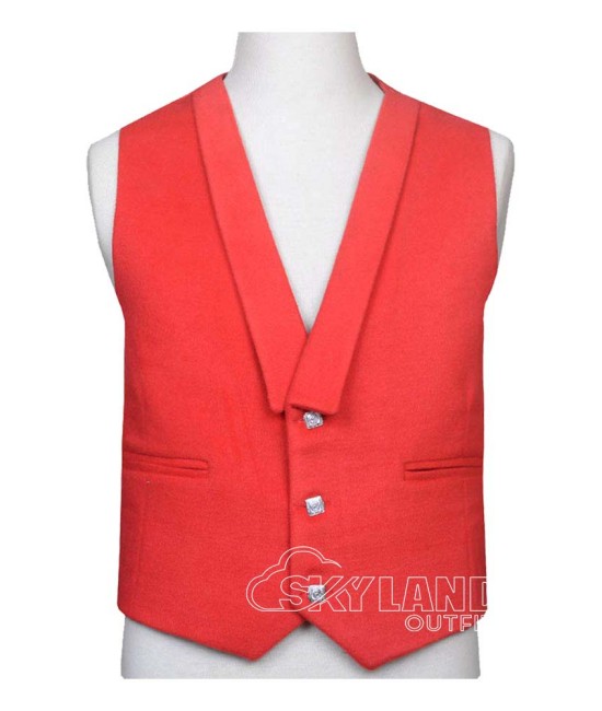 Red Wool Waistcoat – Formal Vest for Kilt & Highland Outfits Red Wool Waistcoat – Formal Vest for Kilt & Highland Outfits