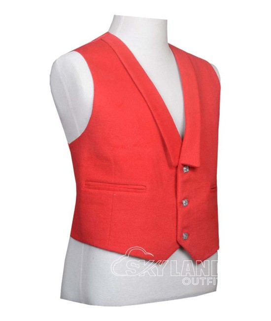Red Wool Waistcoat – Formal Vest for Kilt & Highland Outfits Red Wool Waistcoat – Formal Vest for Kilt & Highland Outfits