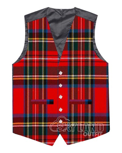 Royal Stewart Modern Tartan Waistcoat - Scottish Royal Formal Vests